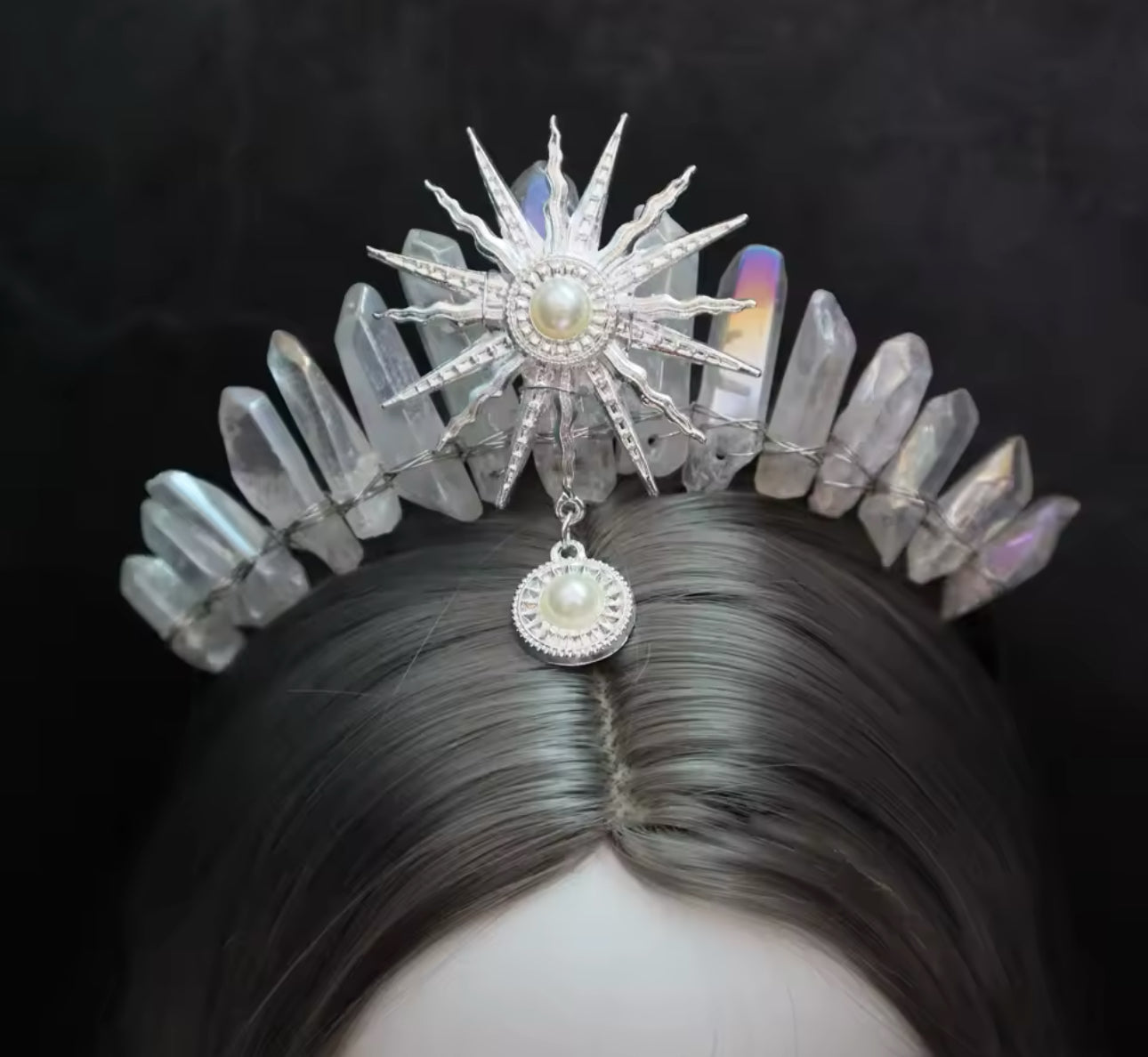 Tiara cristal prata