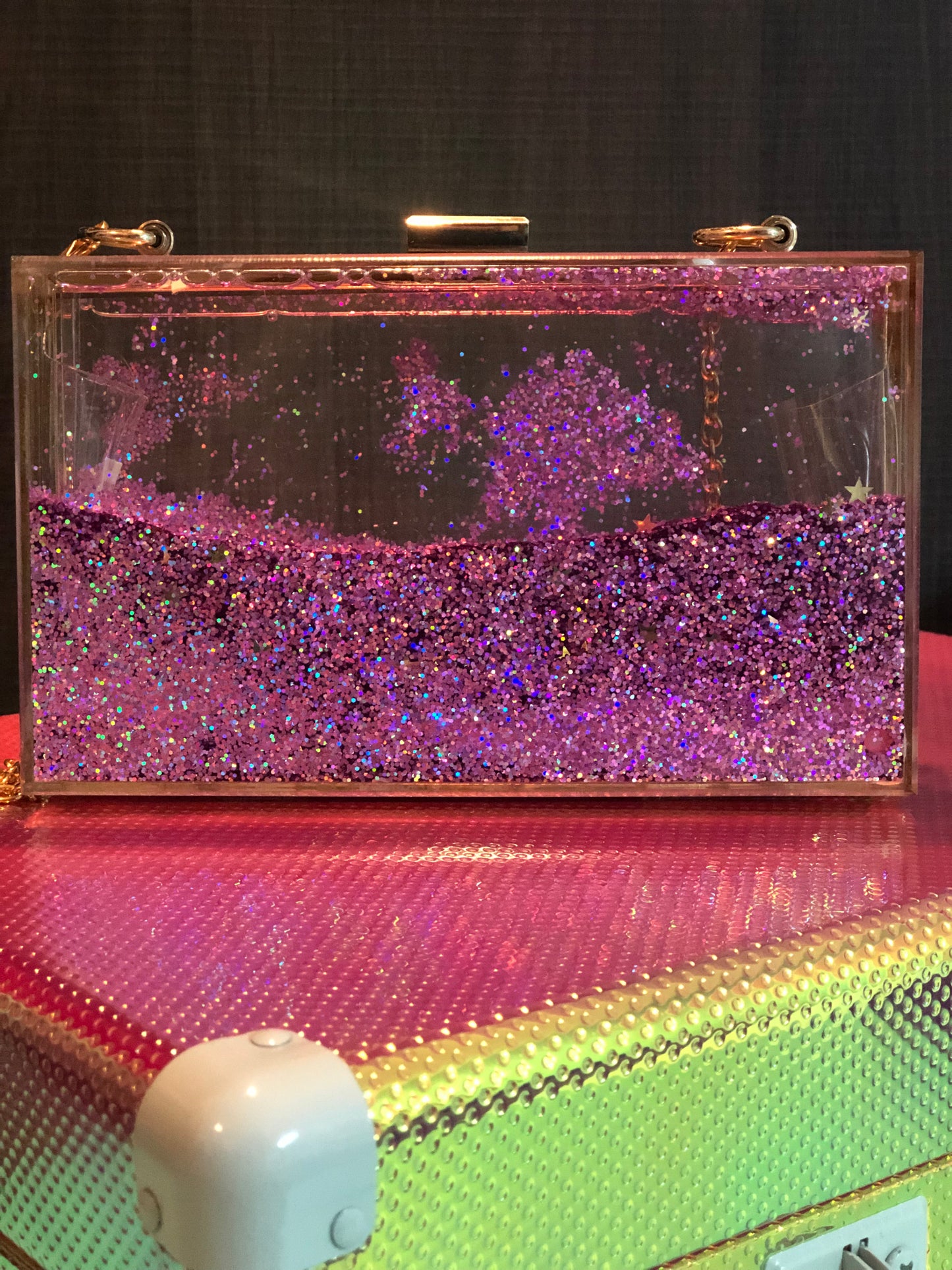 Clutch glitter pink