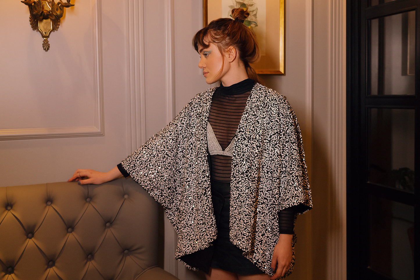 Kimono pb paetê