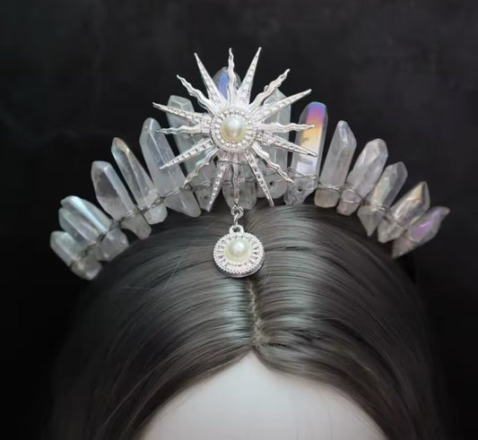 Tiara cristal prata