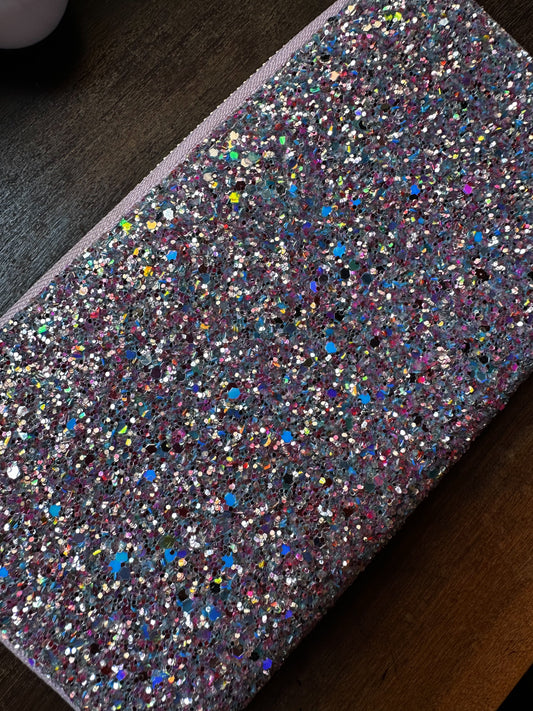 Carteira lilac glitter