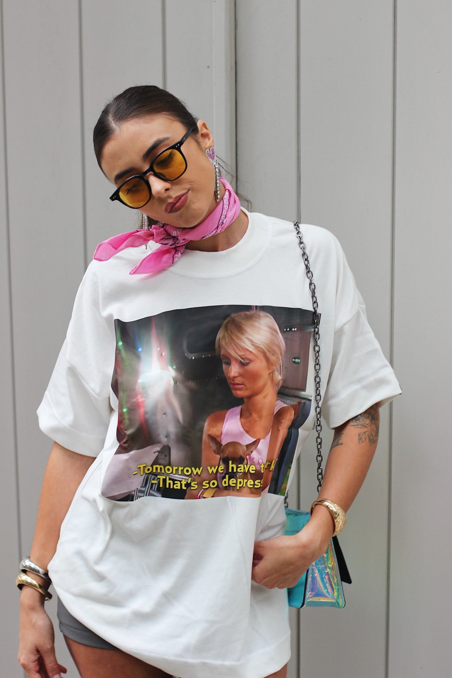 Camiseta oversized Paris off-white