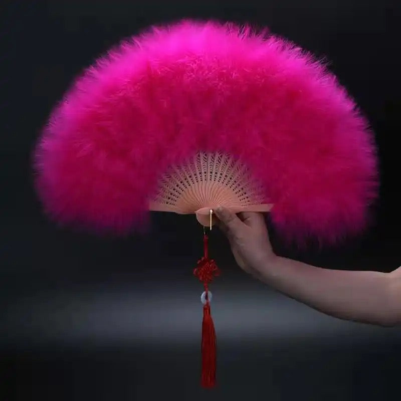 Leque plumas pink