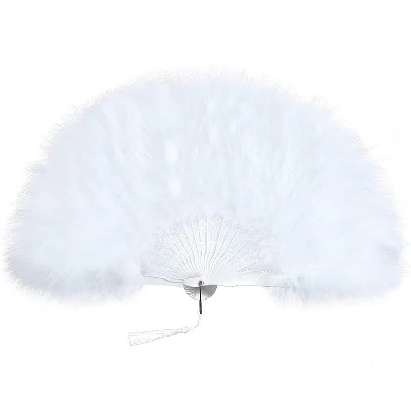 Leque plumas white